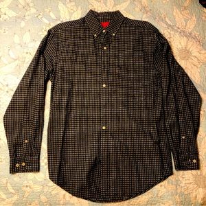Black Small Mossino Plaid Button-Down Shirt